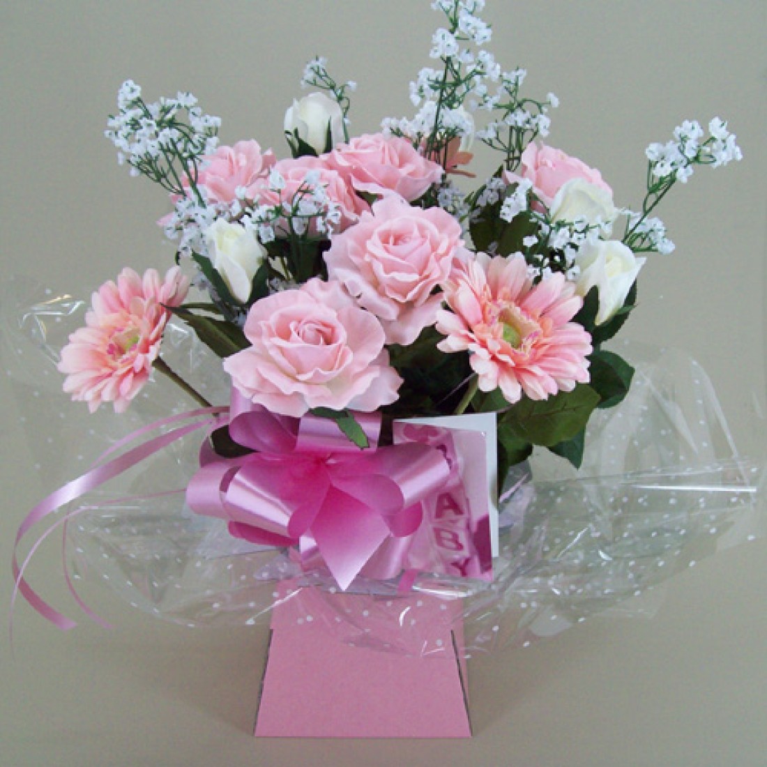 Silk Flowers Gift Bouquet It's a Girl Gift Bouquets
